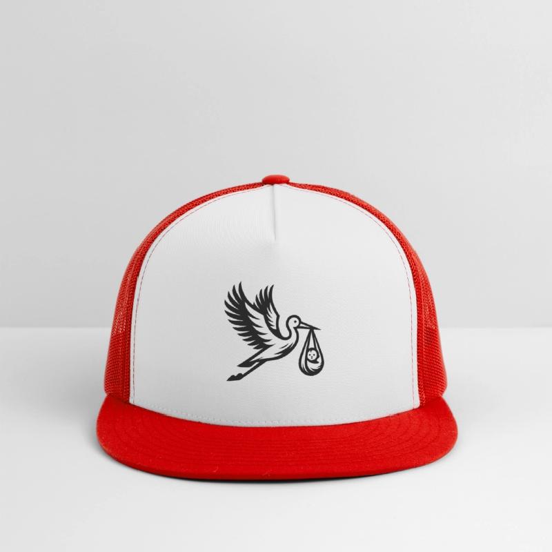 Stork Carrying Baby Illustration for New Parents