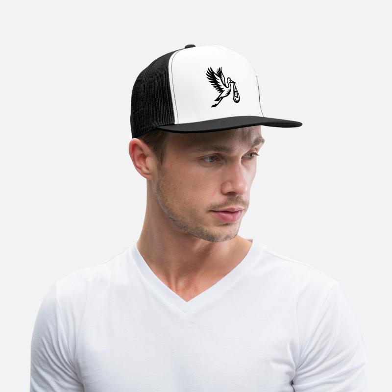 Stork Carrying Baby Illustration for New Parents