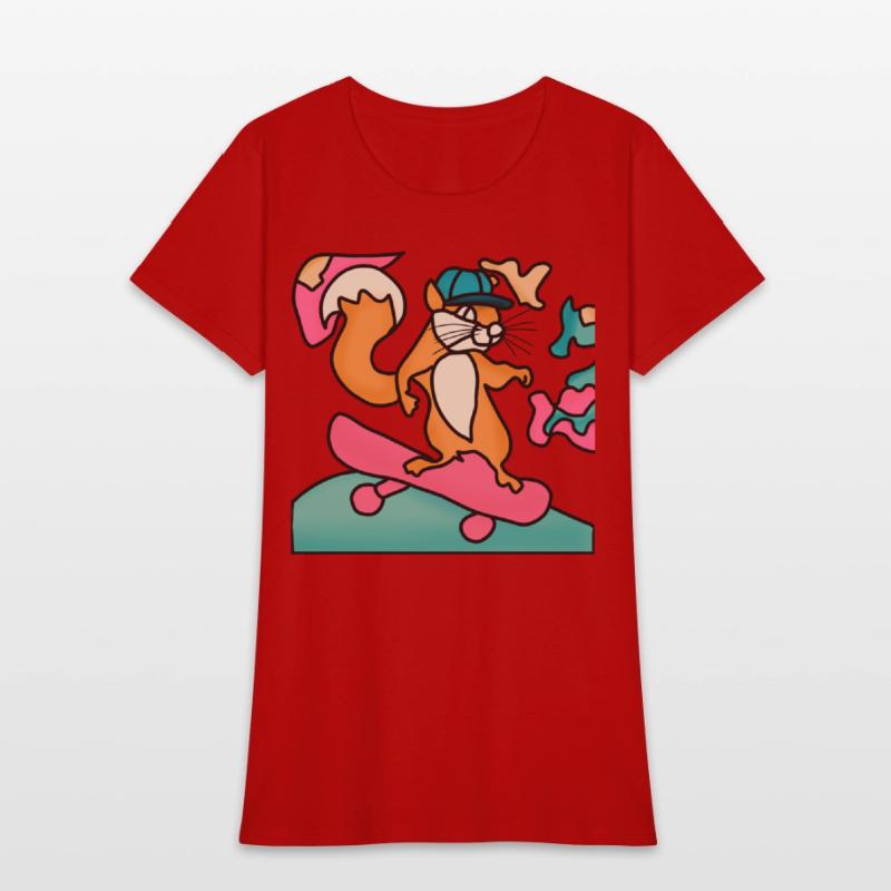 Street Retro Squirrel on Skateboard | Funny