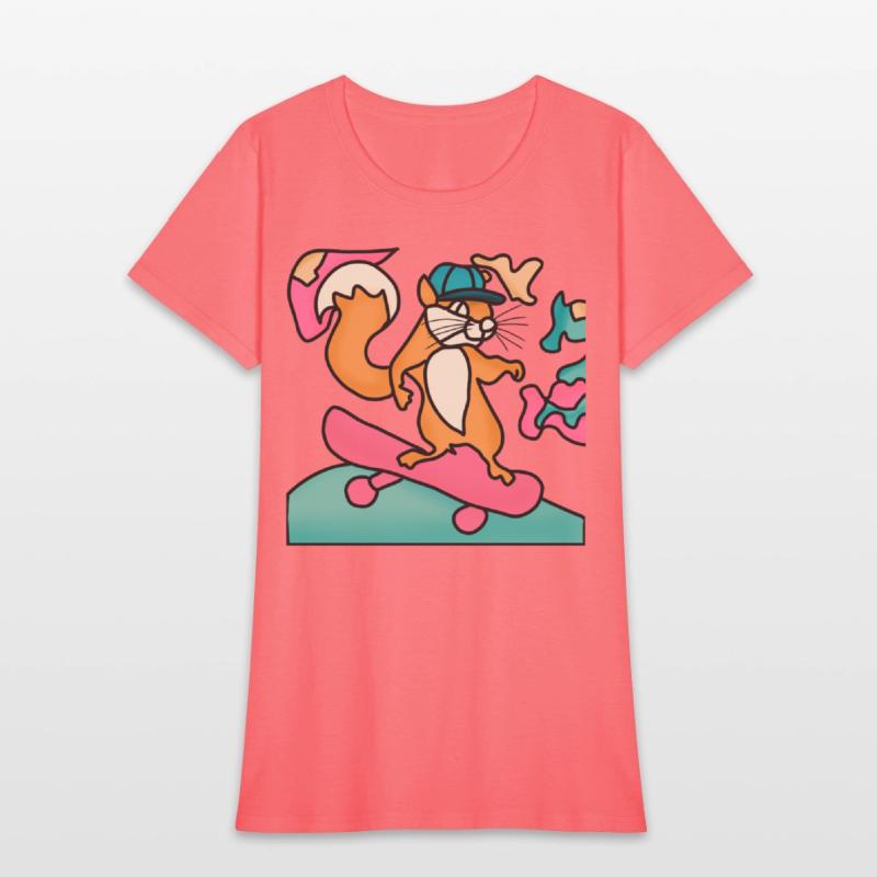 Street Retro Squirrel on Skateboard | Funny