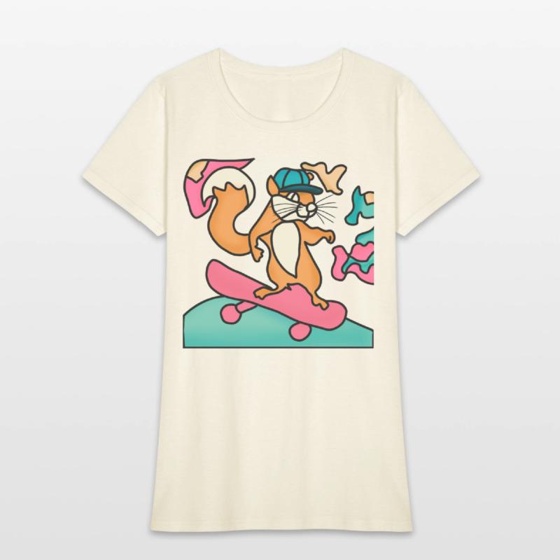 Street Retro Squirrel on Skateboard | Funny