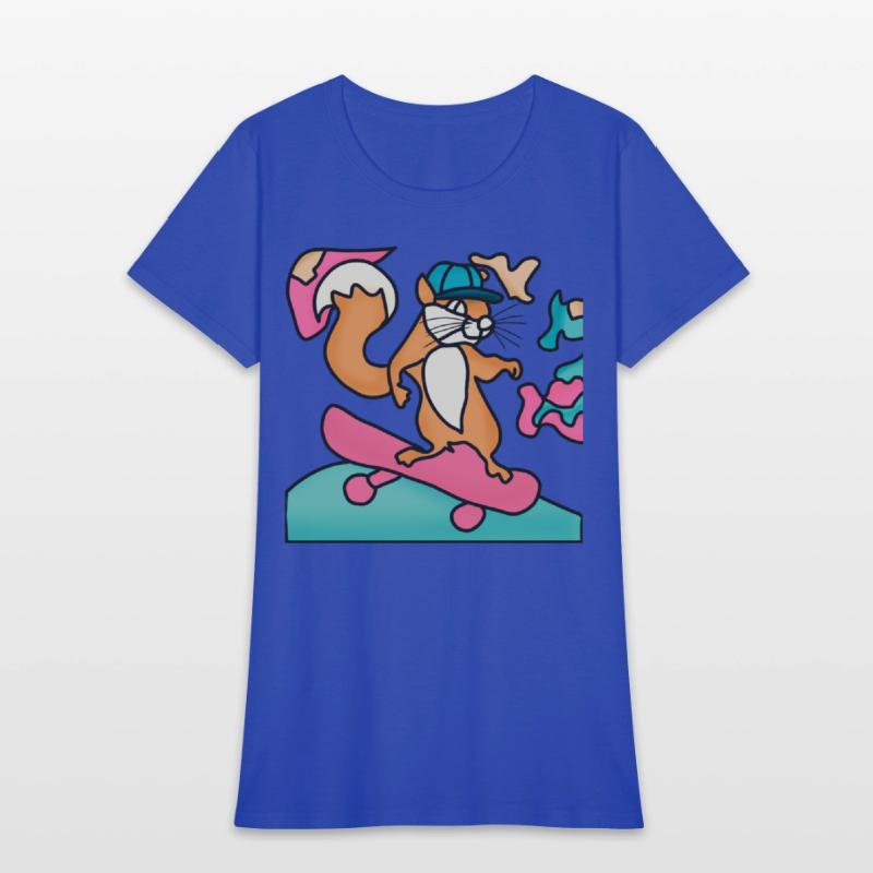 Street Retro Squirrel on Skateboard | Funny