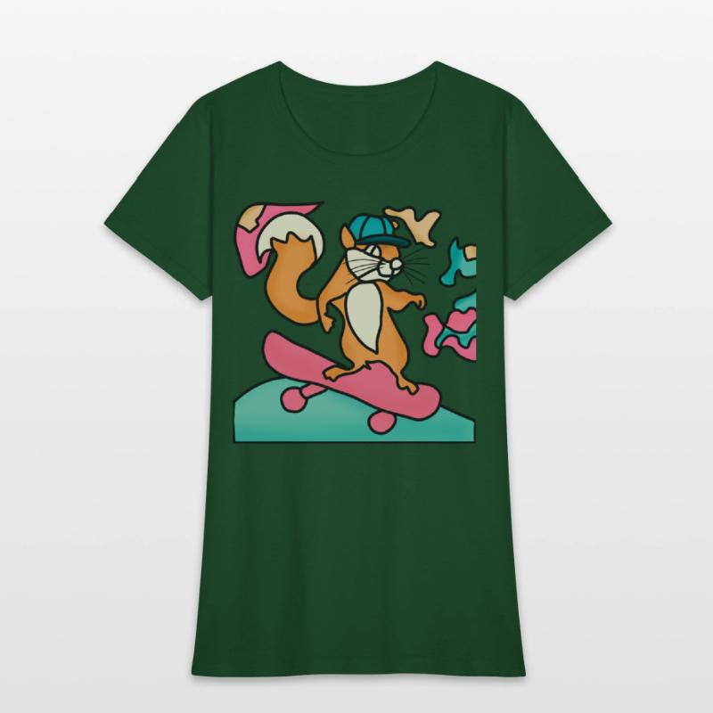 Street Retro Squirrel on Skateboard | Funny