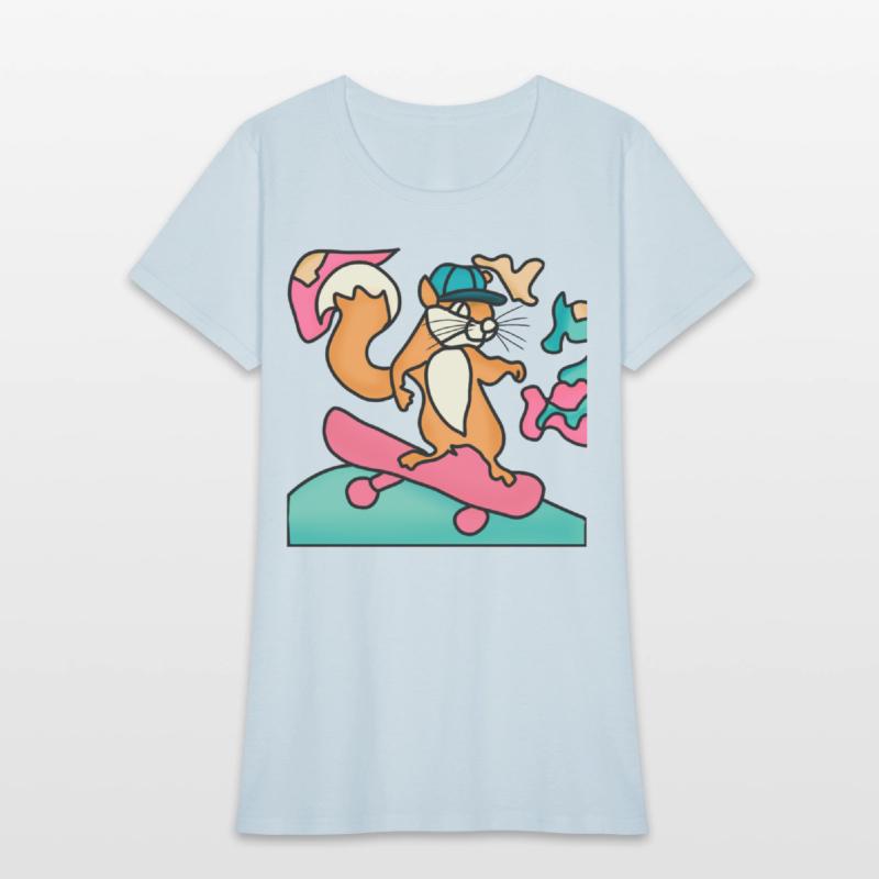 Street Retro Squirrel on Skateboard | Funny