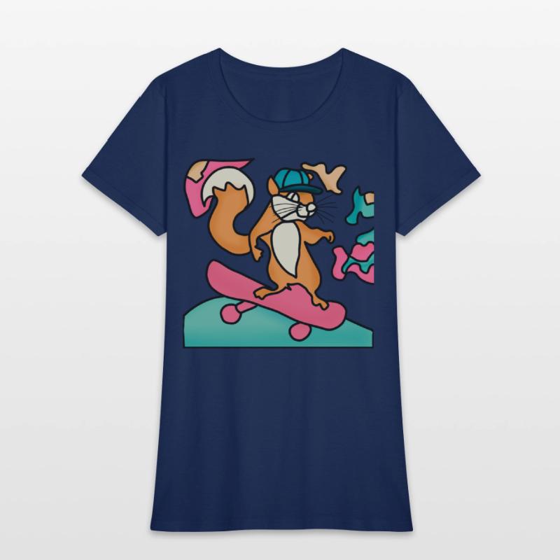 Street Retro Squirrel on Skateboard | Funny