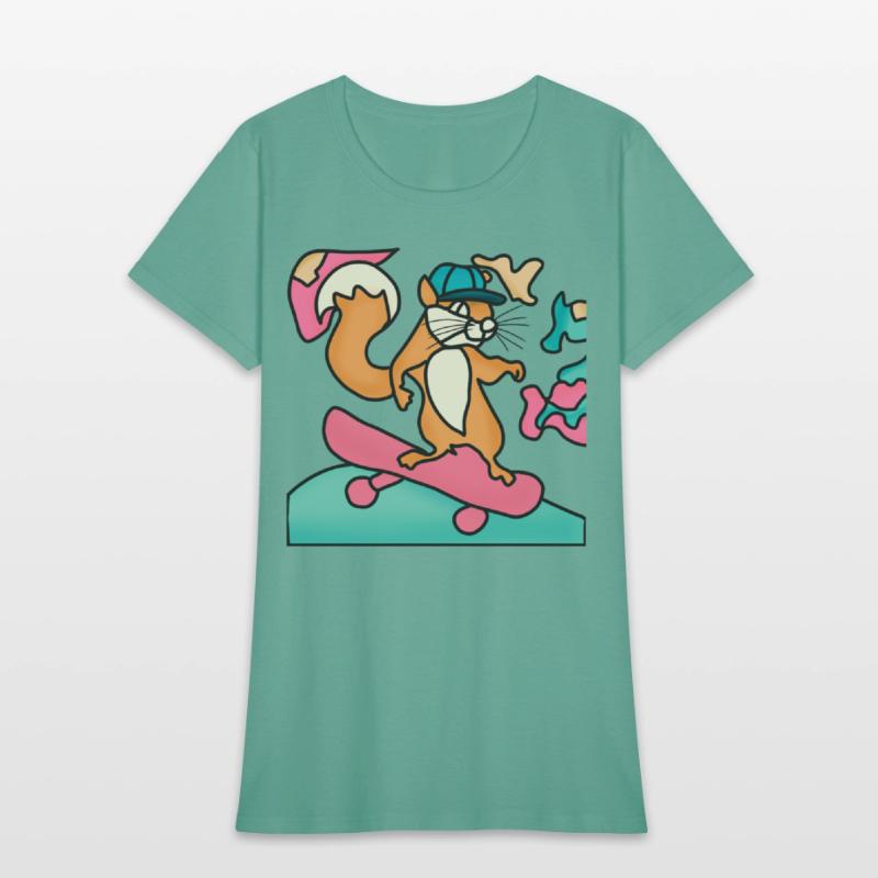 Street Retro Squirrel on Skateboard | Funny