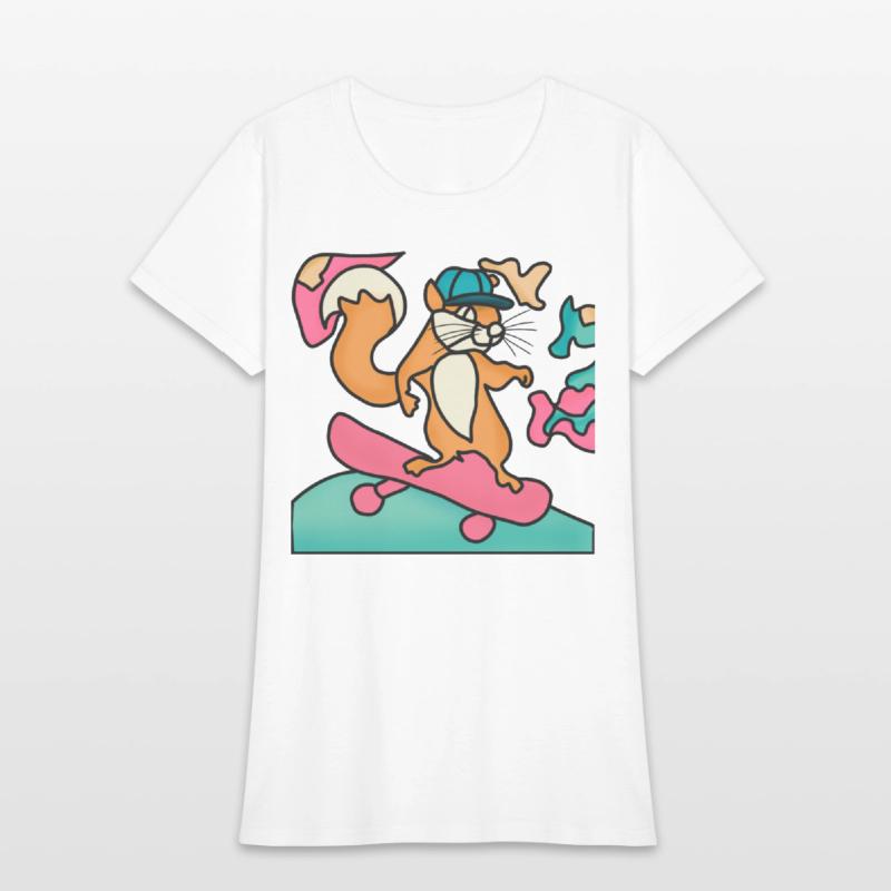 Street Retro Squirrel on Skateboard | Funny