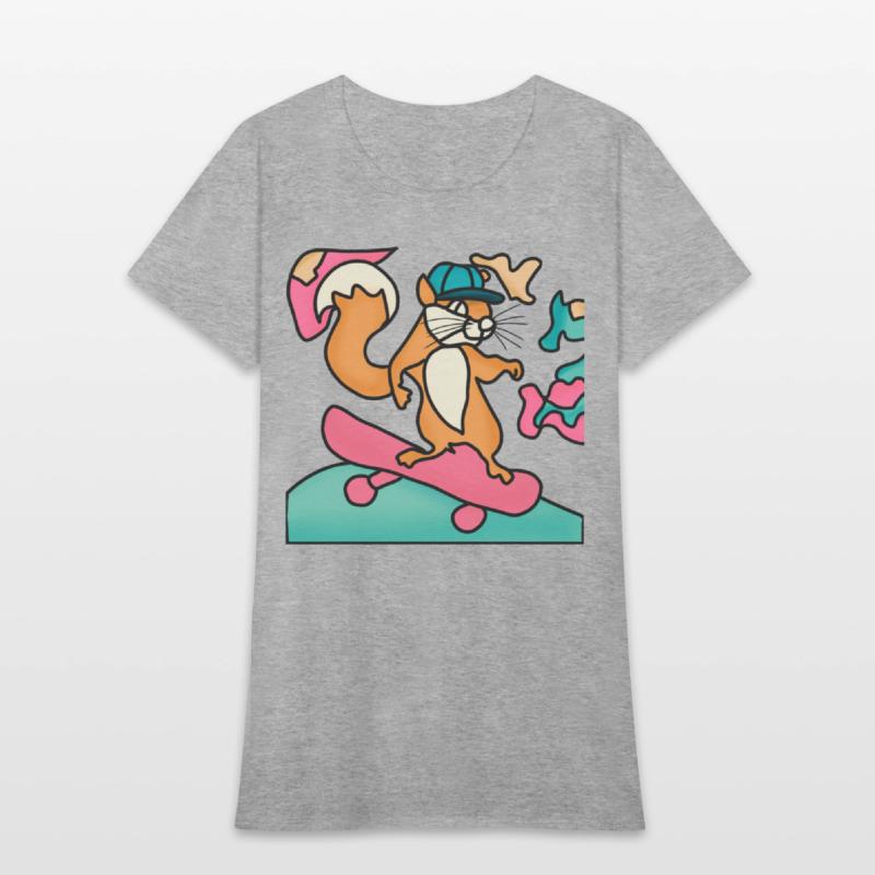 Street Retro Squirrel on Skateboard | Funny