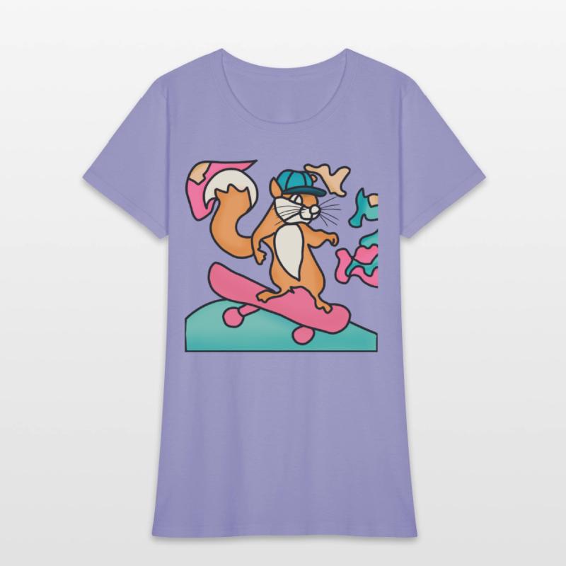 Street Retro Squirrel on Skateboard | Funny