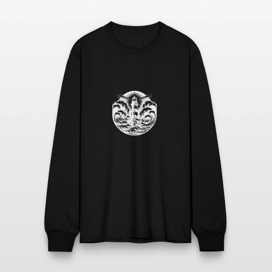 Striped Coastal Lighthouse In Heavy Seas