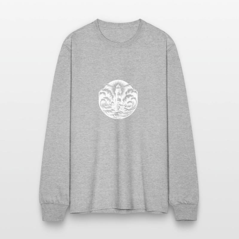 Striped Coastal Lighthouse In Heavy Seas