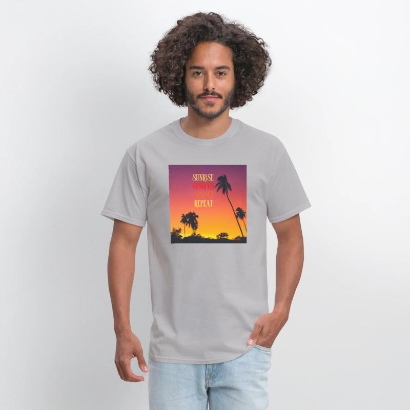 Sunrise Sunburn Sunset Repeat Beach Scene