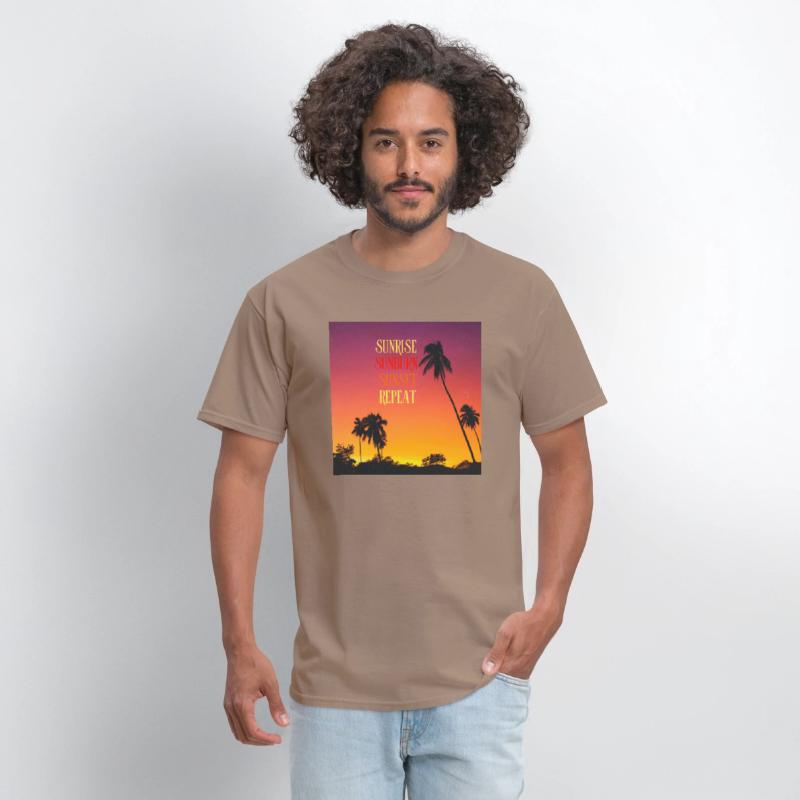 Sunrise Sunburn Sunset Repeat Beach Scene