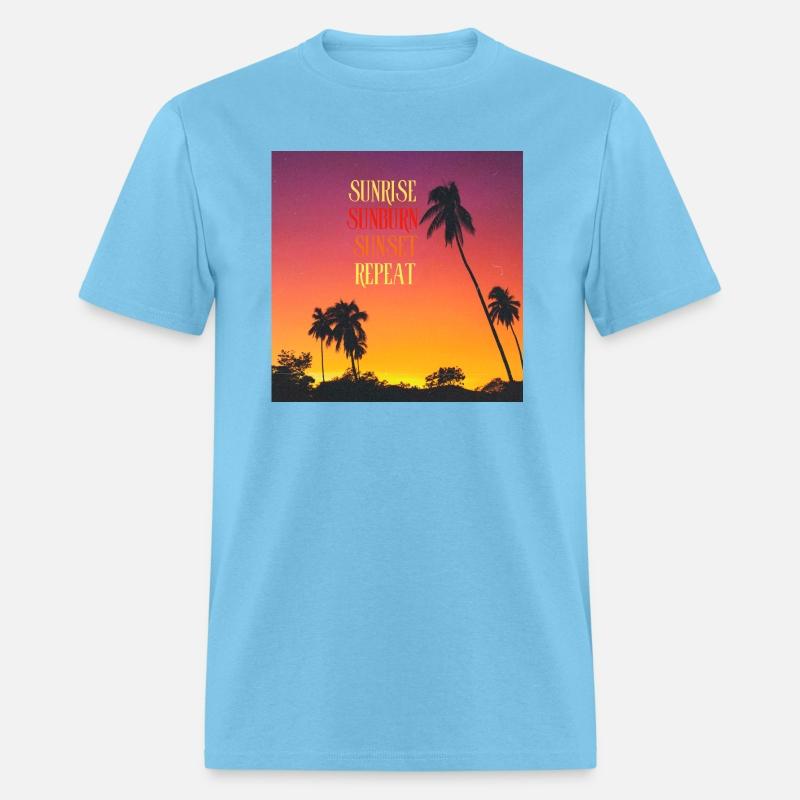 Sunrise Sunburn Sunset Repeat Beach Scene