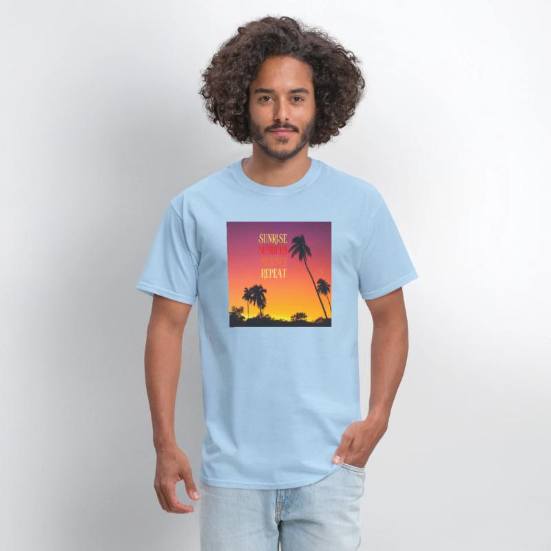 Sunrise Sunburn Sunset Repeat Beach Scene