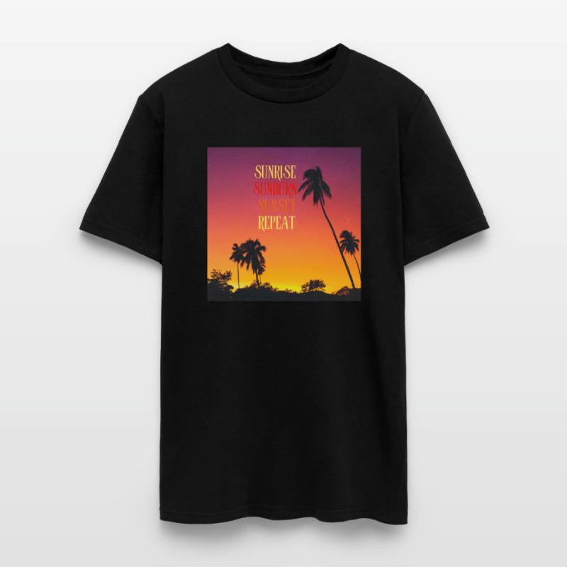 Sunrise Sunburn Sunset Repeat Beach Scene