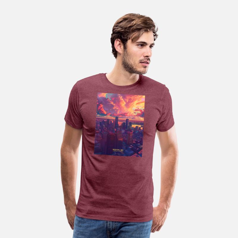 Sunset in Boston Massachusetts USA