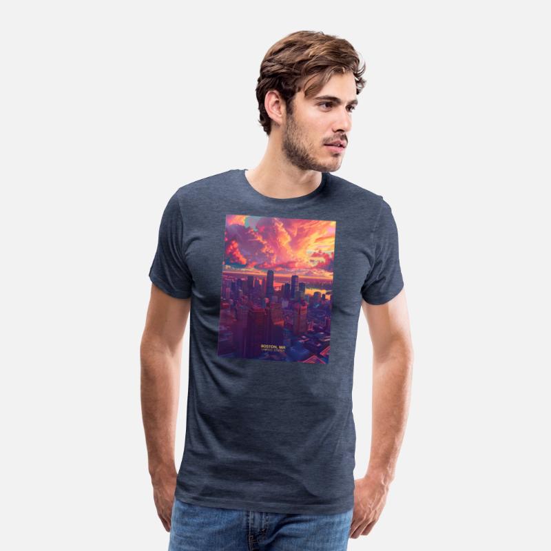 Sunset in Boston Massachusetts USA