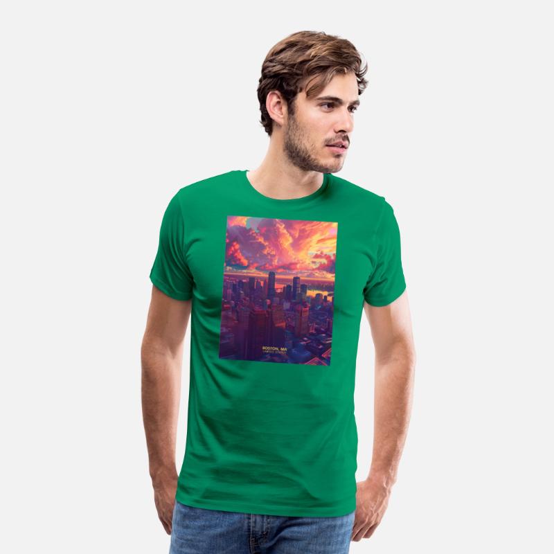 Sunset in Boston Massachusetts USA