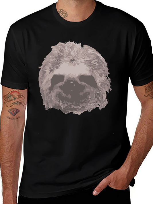 Sloth Graphic Print Crew Neck T-Shirt