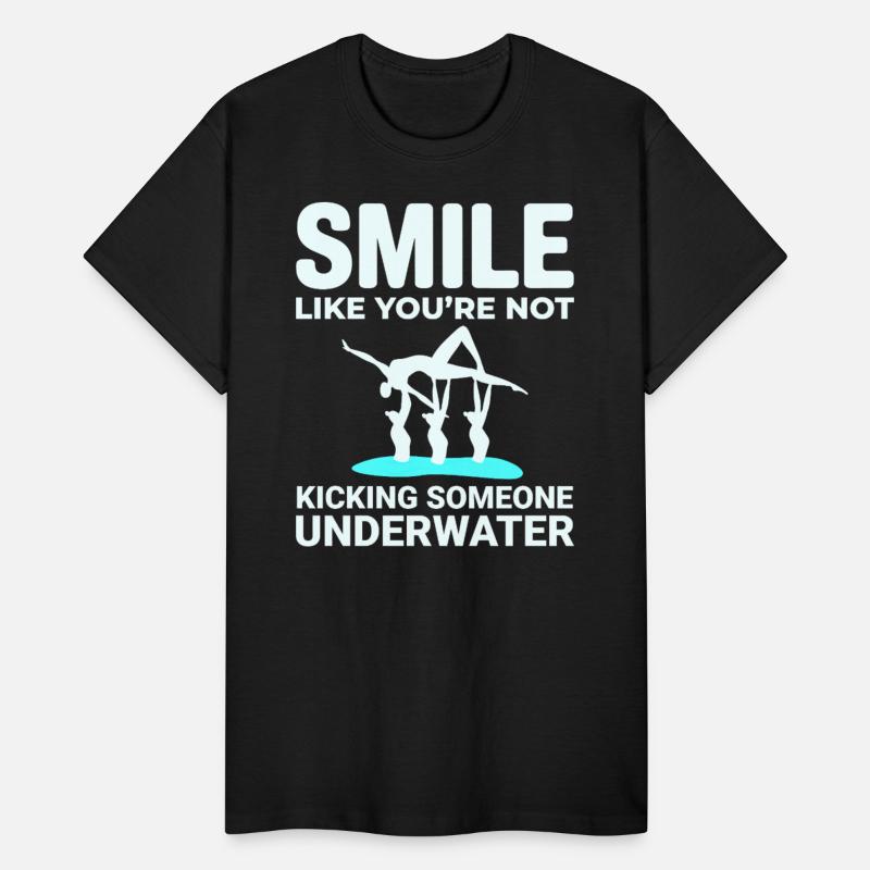 Synchronized Swimming Kicking Underwater Smile