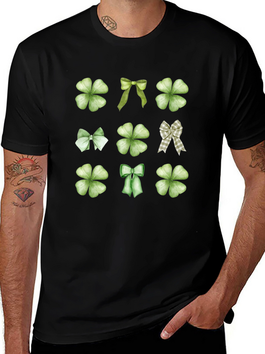 St. Patricks Day Clover and Bow T-Shirt
