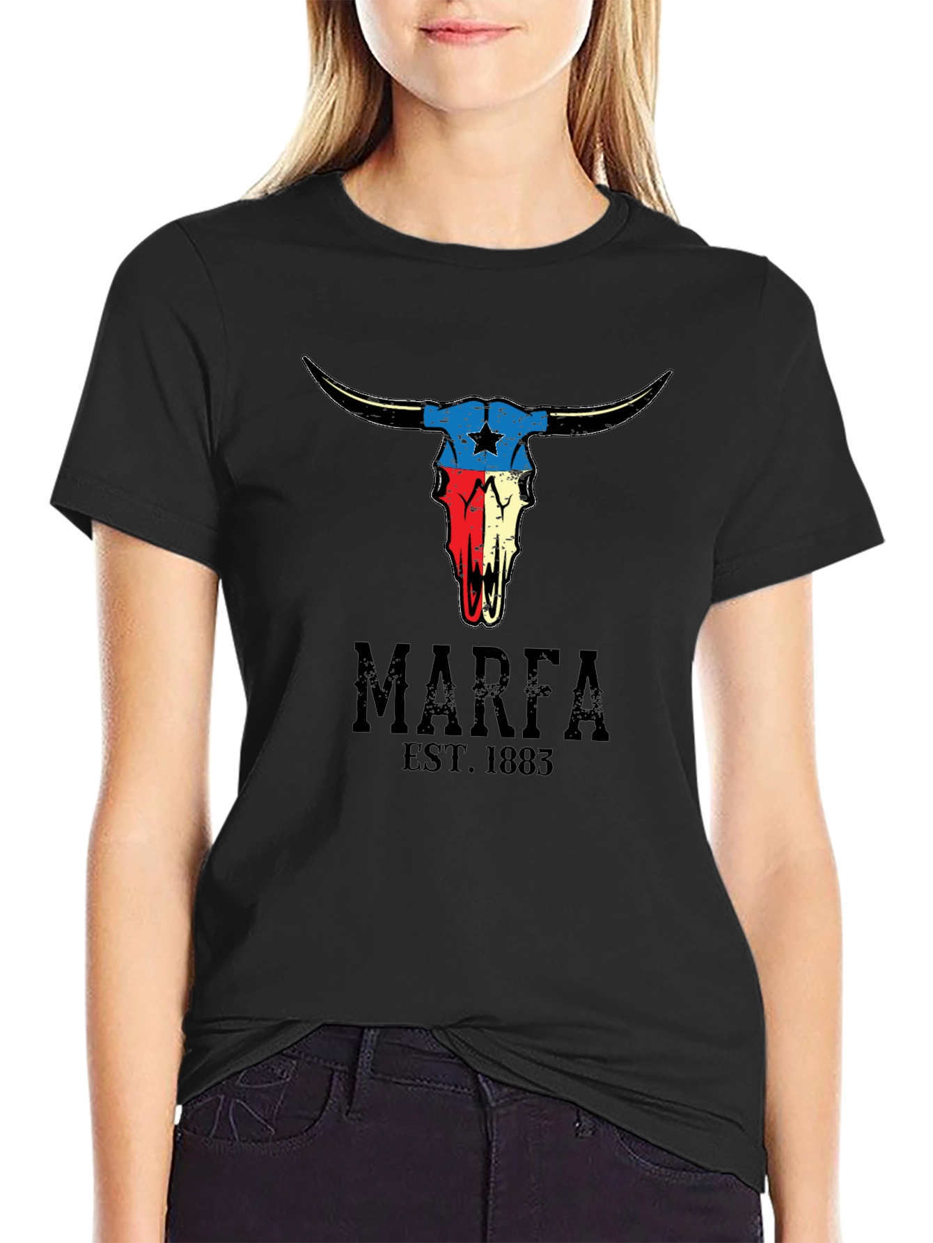 Marfa Texas Skull Graphic T-Shirt