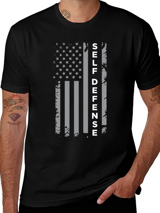 Self Defense American Flag T-Shirt