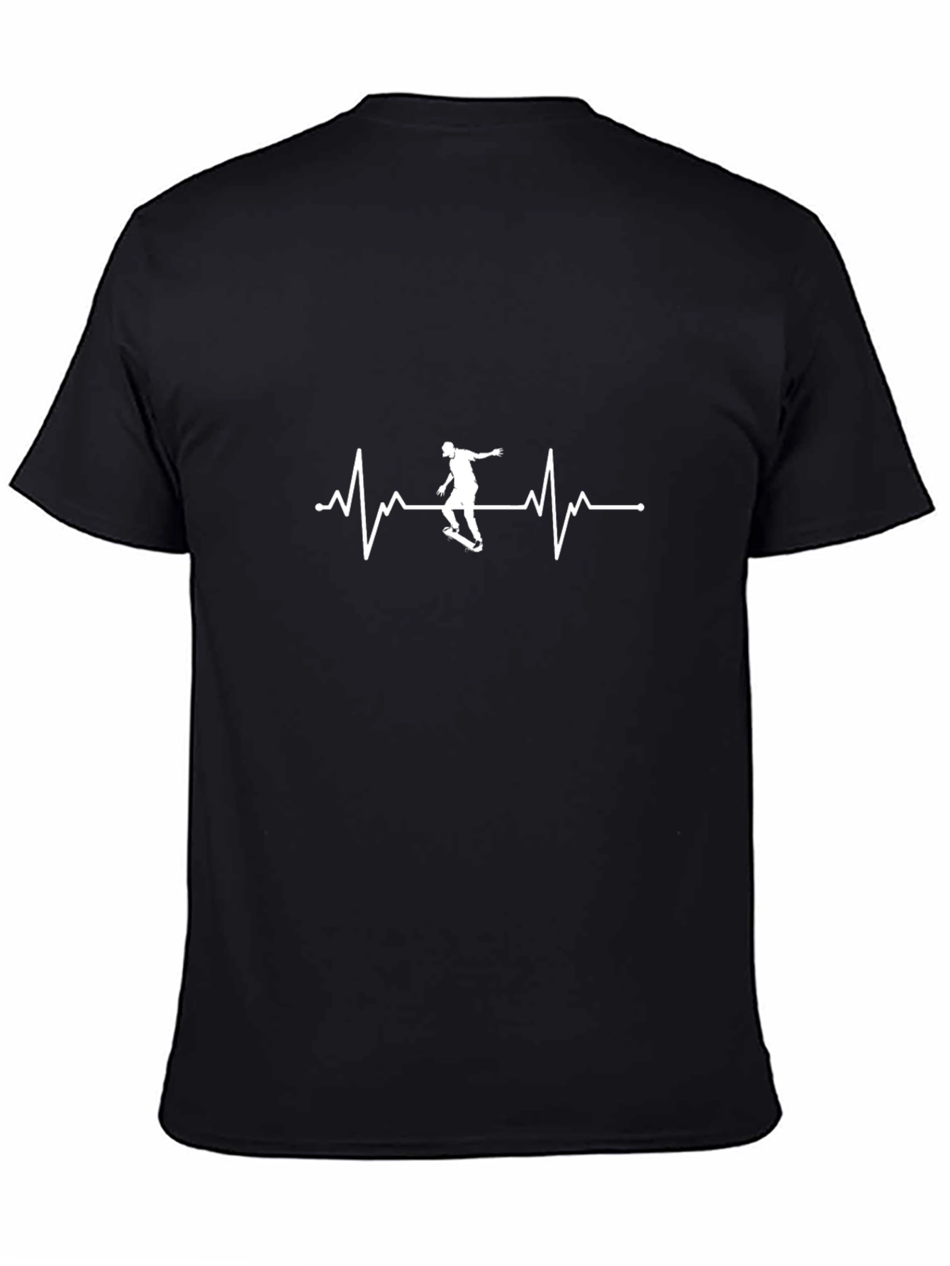Skateboarding Heartbeat T-Shirt - Black