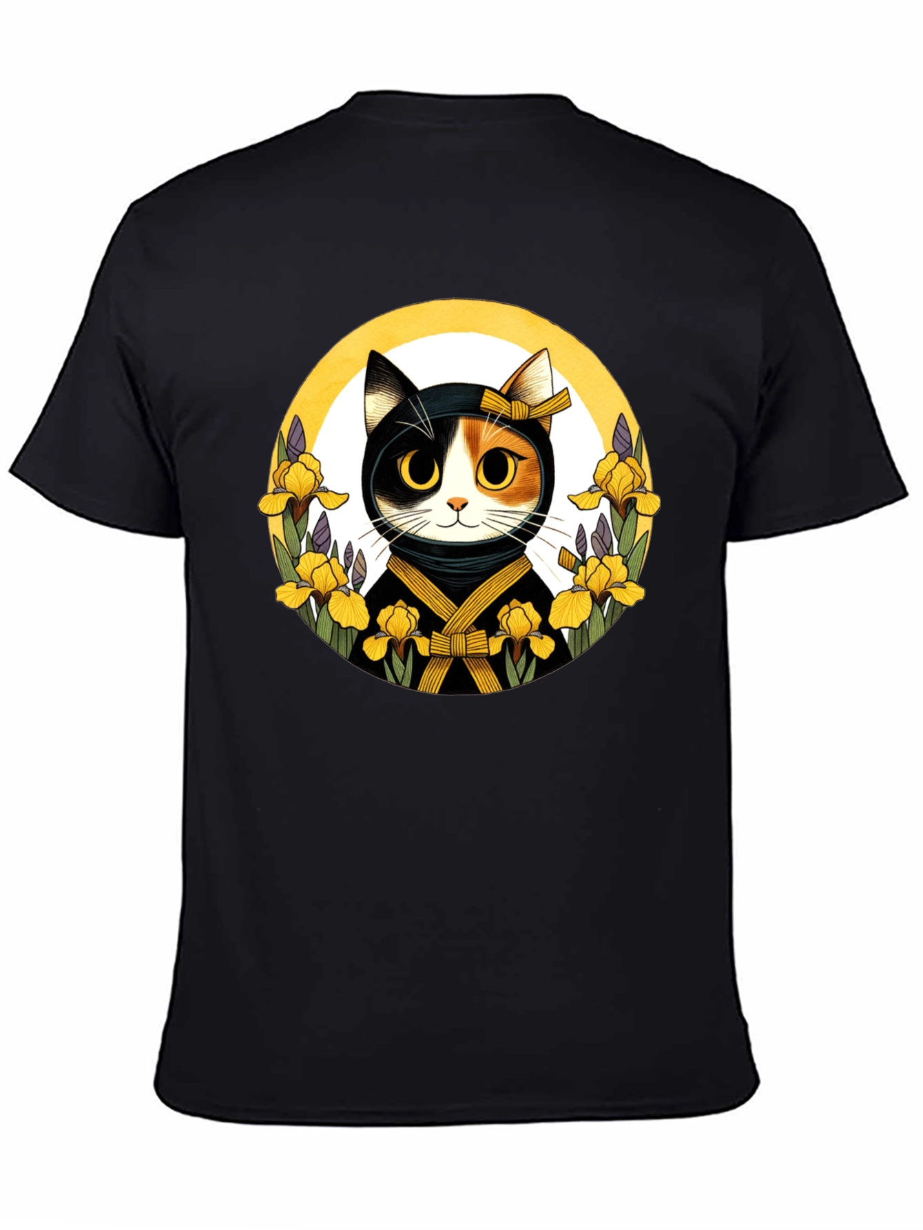 Ninja Cat Graphic Tee - Unisex Black T-Shirt