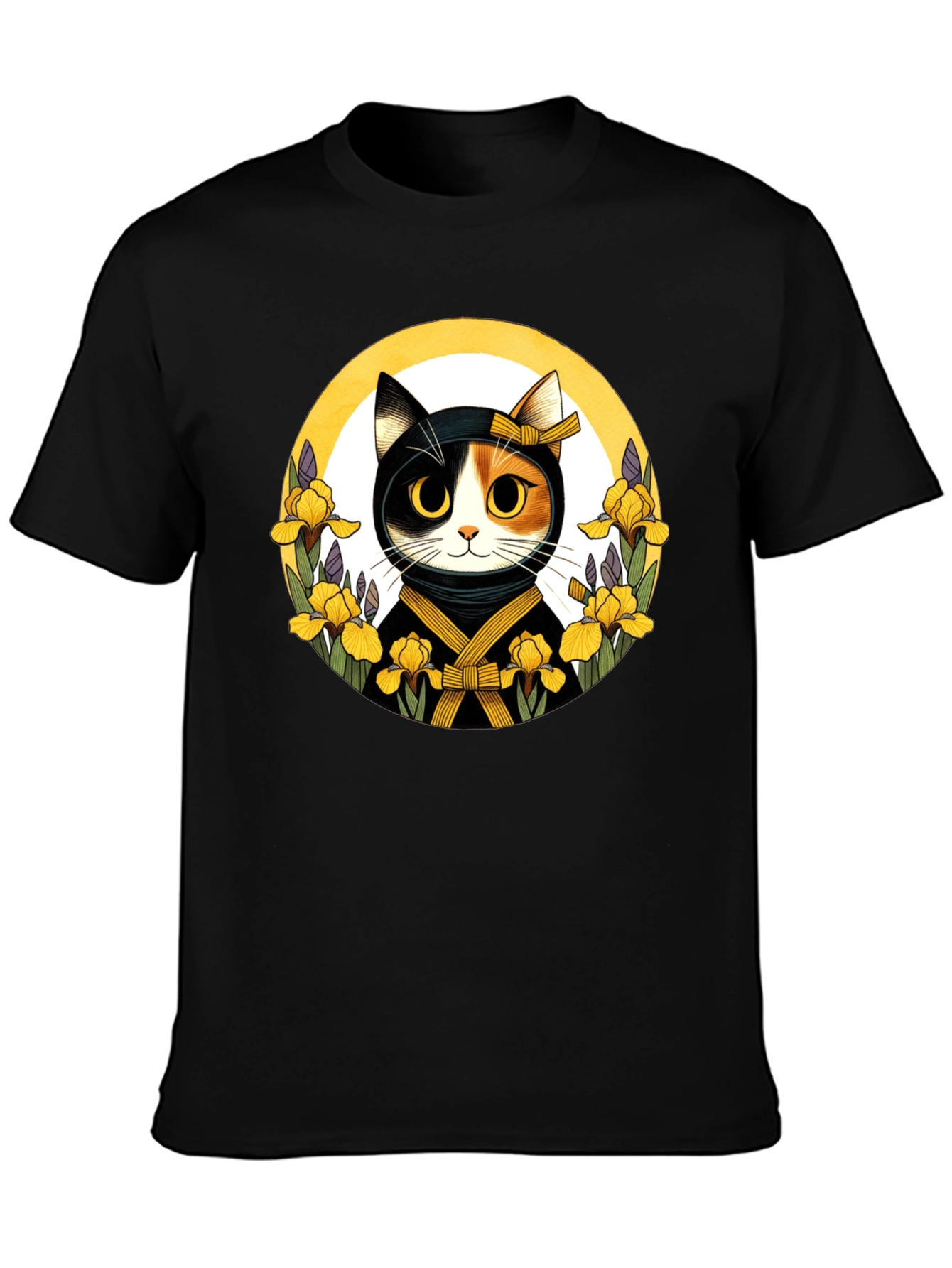 Ninja Cat Graphic Tee - Unisex Black T-Shirt