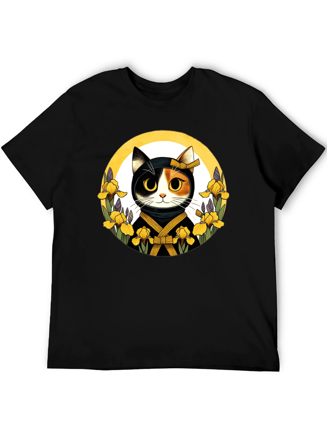 Ninja Cat Graphic Tee - Unisex Black T-Shirt