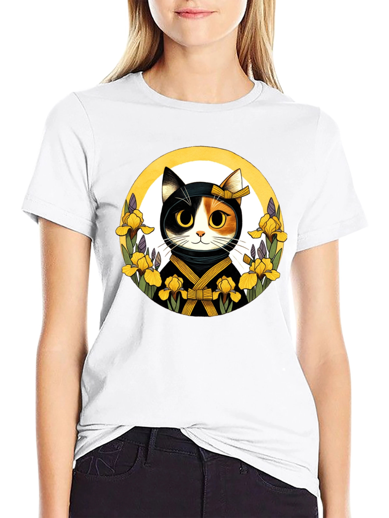 Ninja Cat Graphic Tee - Unisex Black T-Shirt