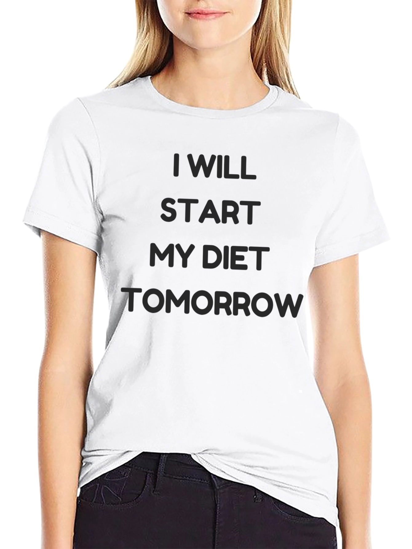 I Will Start My Diet Tomorrow Black T-Shirt