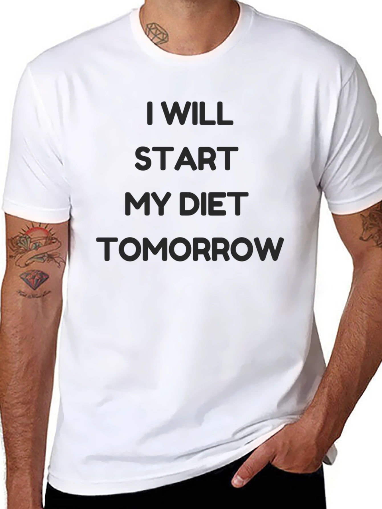 I Will Start My Diet Tomorrow Black T-Shirt