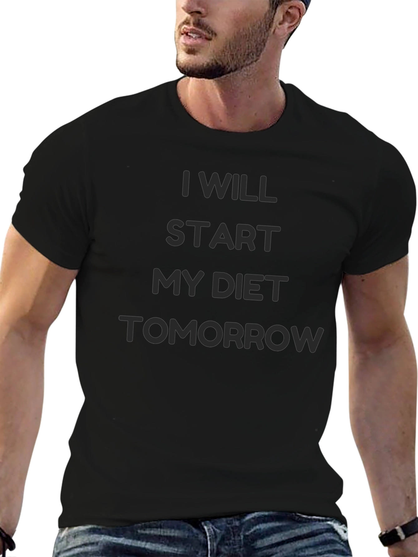 I Will Start My Diet Tomorrow Black T-Shirt