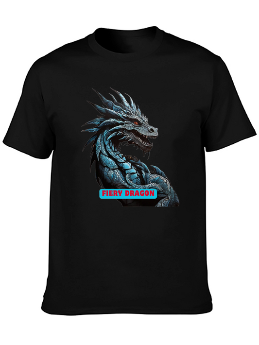 Fiery Dragon Graphic Black T-Shirt