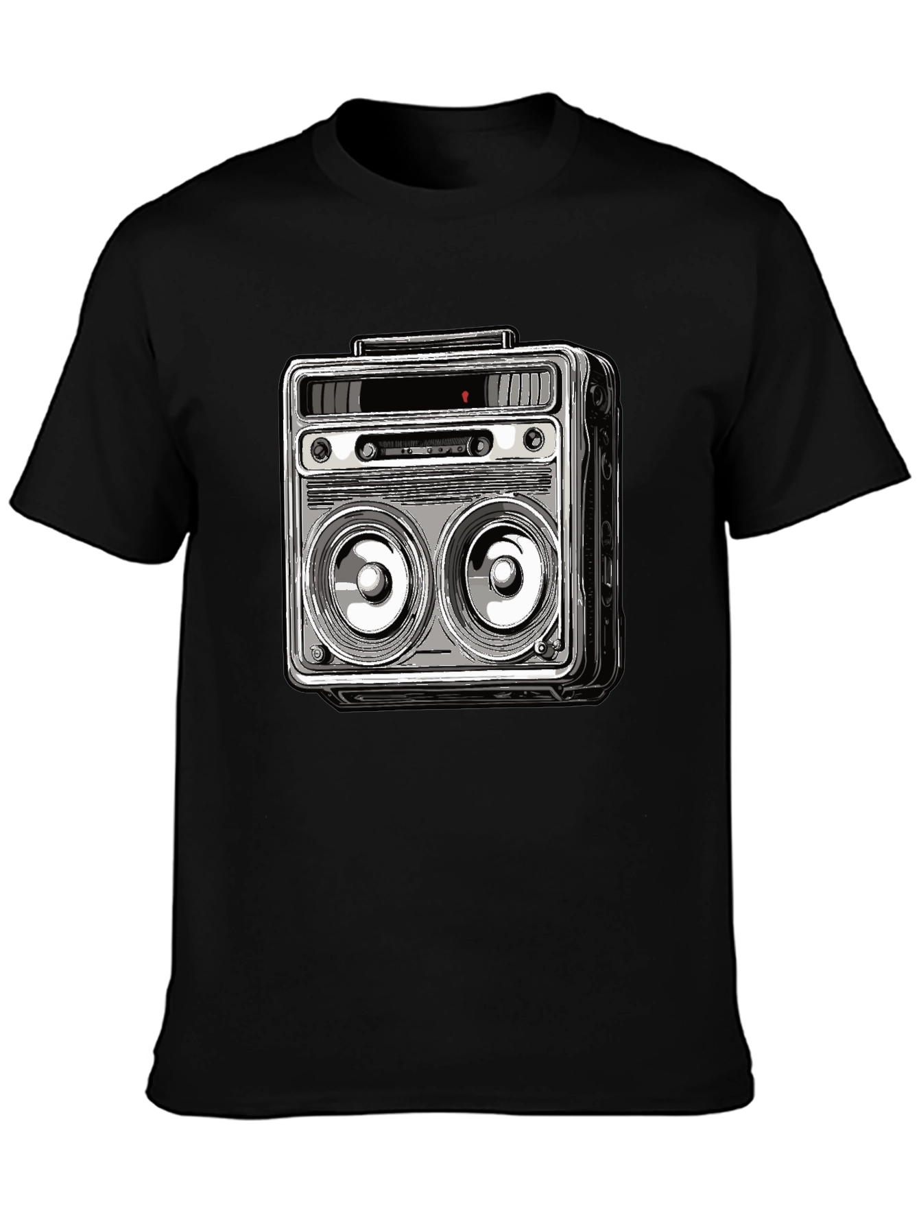 Retro Boombox Graphic Tee - Classic Sound Style