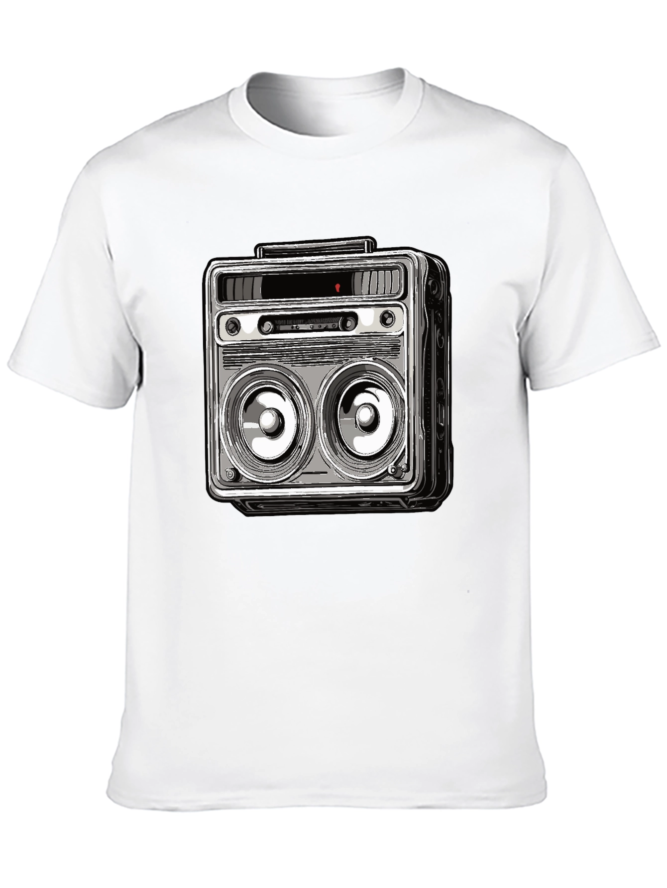 Retro Boombox Graphic Tee - Classic Sound Style