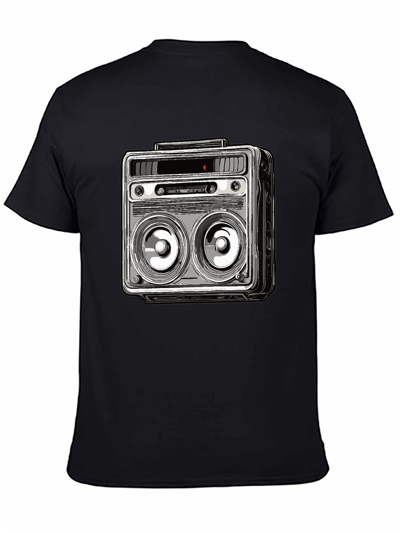 Retro Boombox Graphic Tee - Classic Sound Style