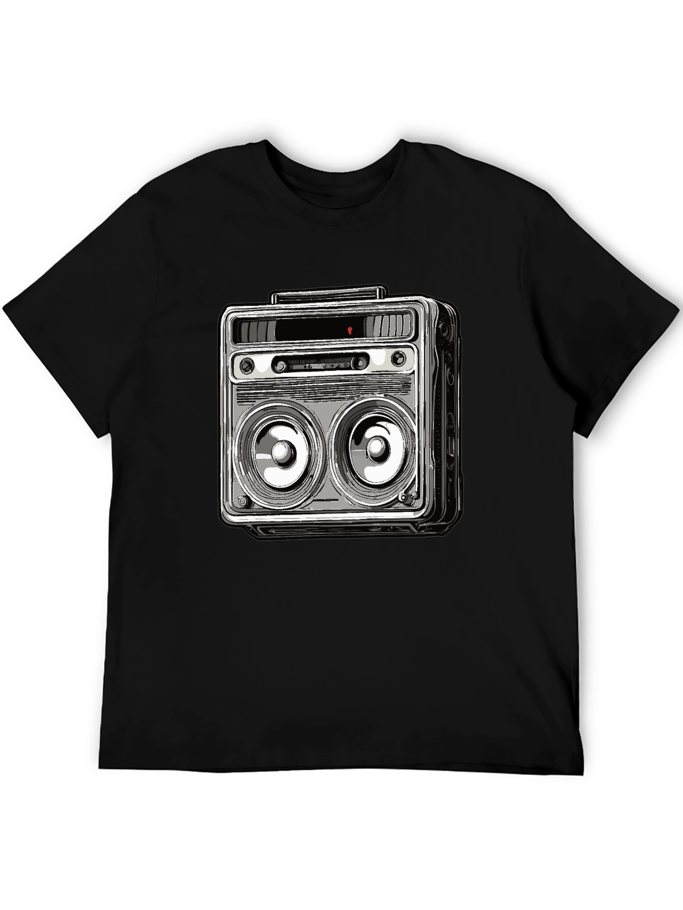 Retro Boombox Graphic Tee - Classic Sound Style