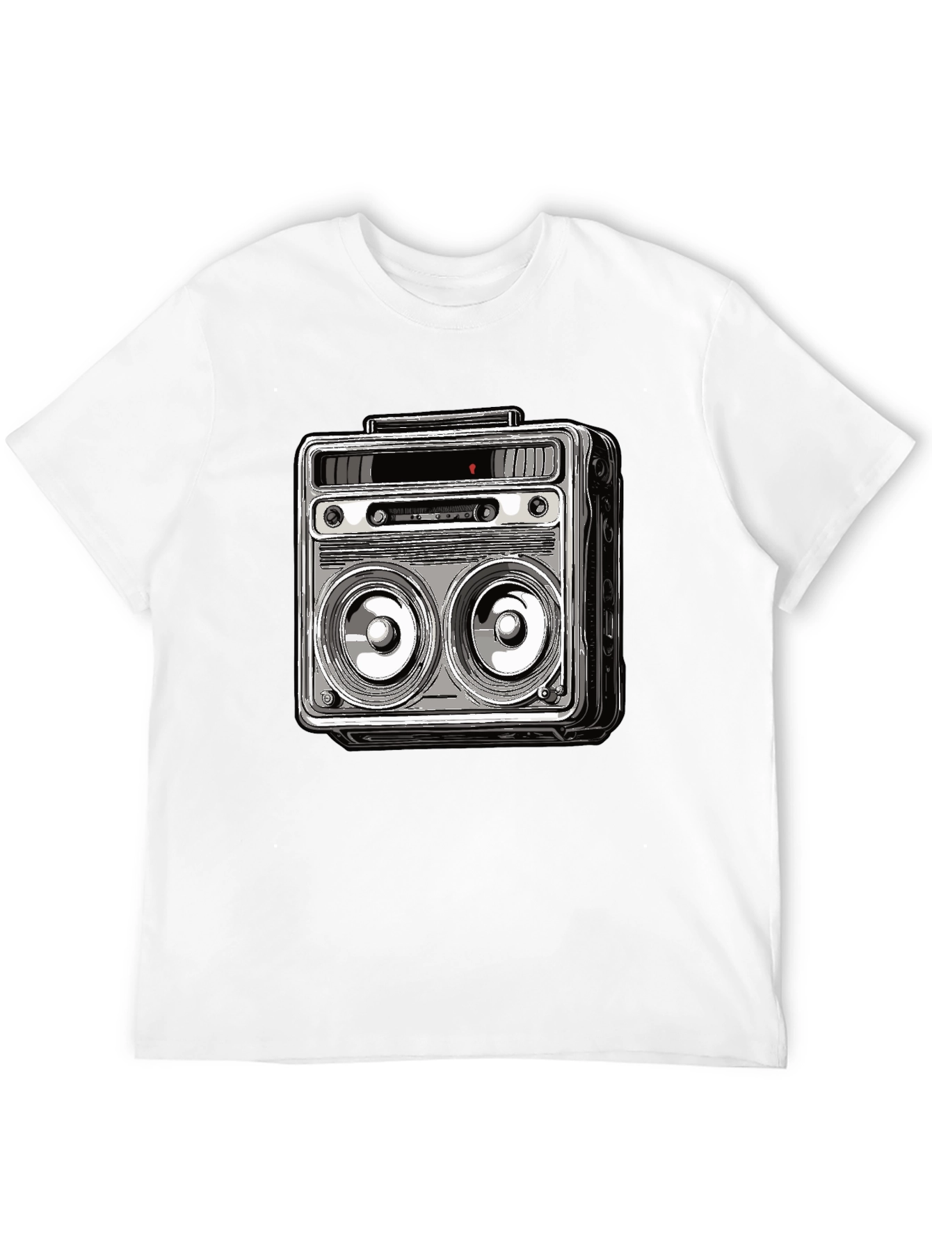 Retro Boombox Graphic Tee - Classic Sound Style