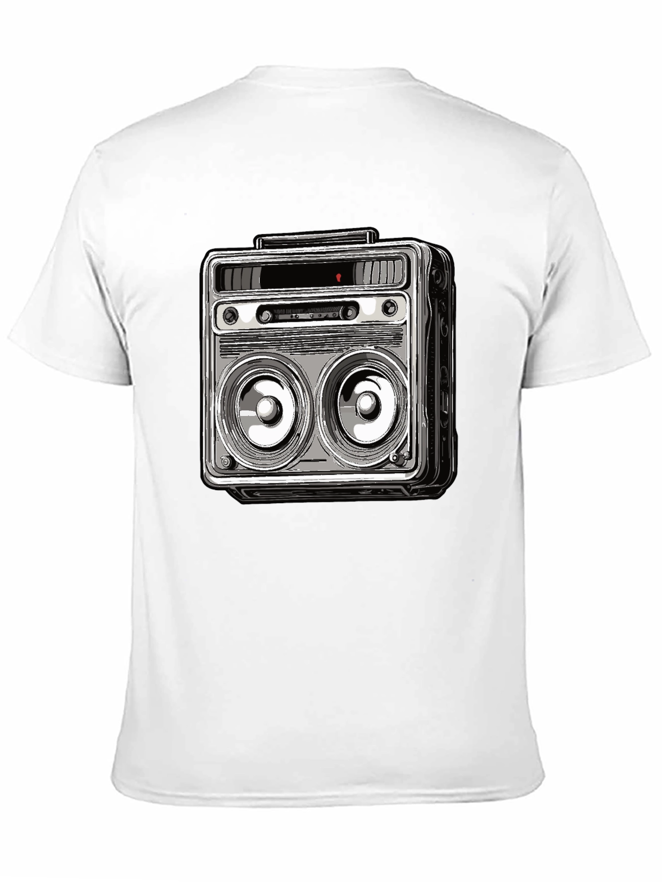 Retro Boombox Graphic Tee - Classic Sound Style