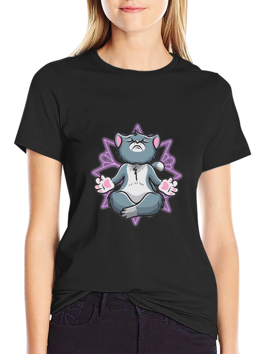 Zen Cat T-Shirt - Meditating Feline