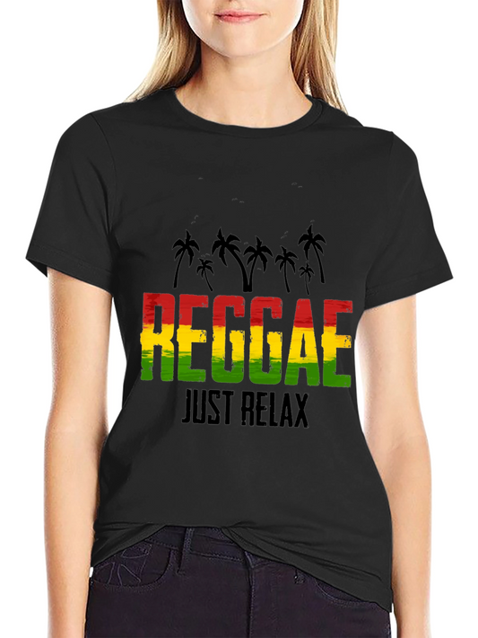 Reggae Just Relax Graphic Tee - Black