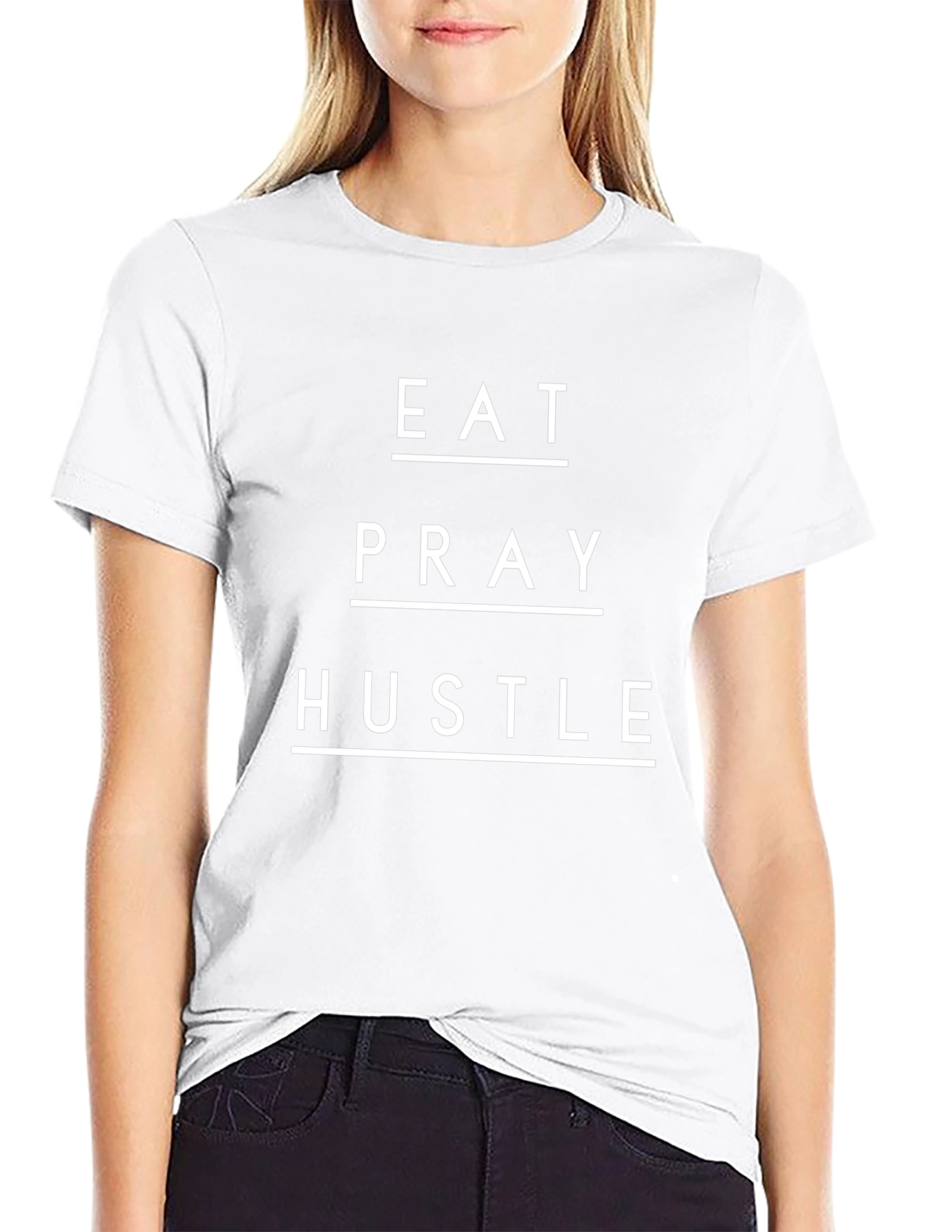 Eat Pray Hustle Graphic Tee - Black T-Shirt