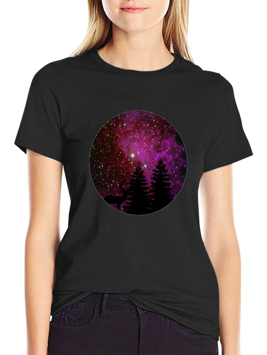 Cosmic Deer Forest Tee