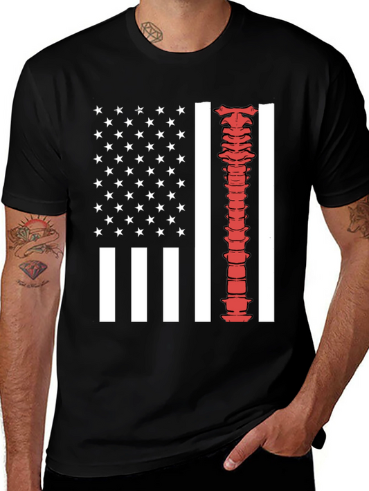 American Flag Spine Graphic T-Shirt