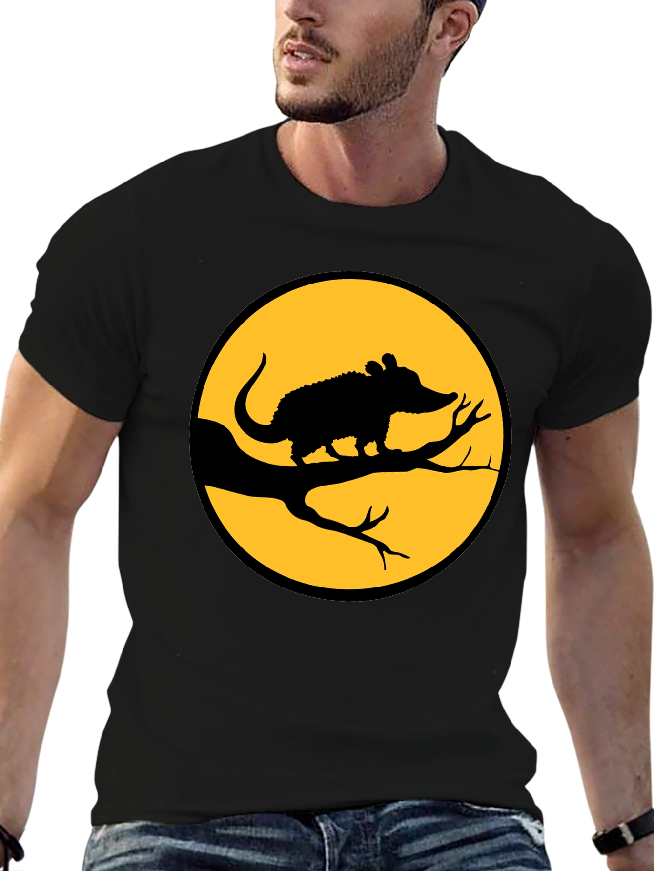 Opossum on Branch T-Shirt - Halloween Tee