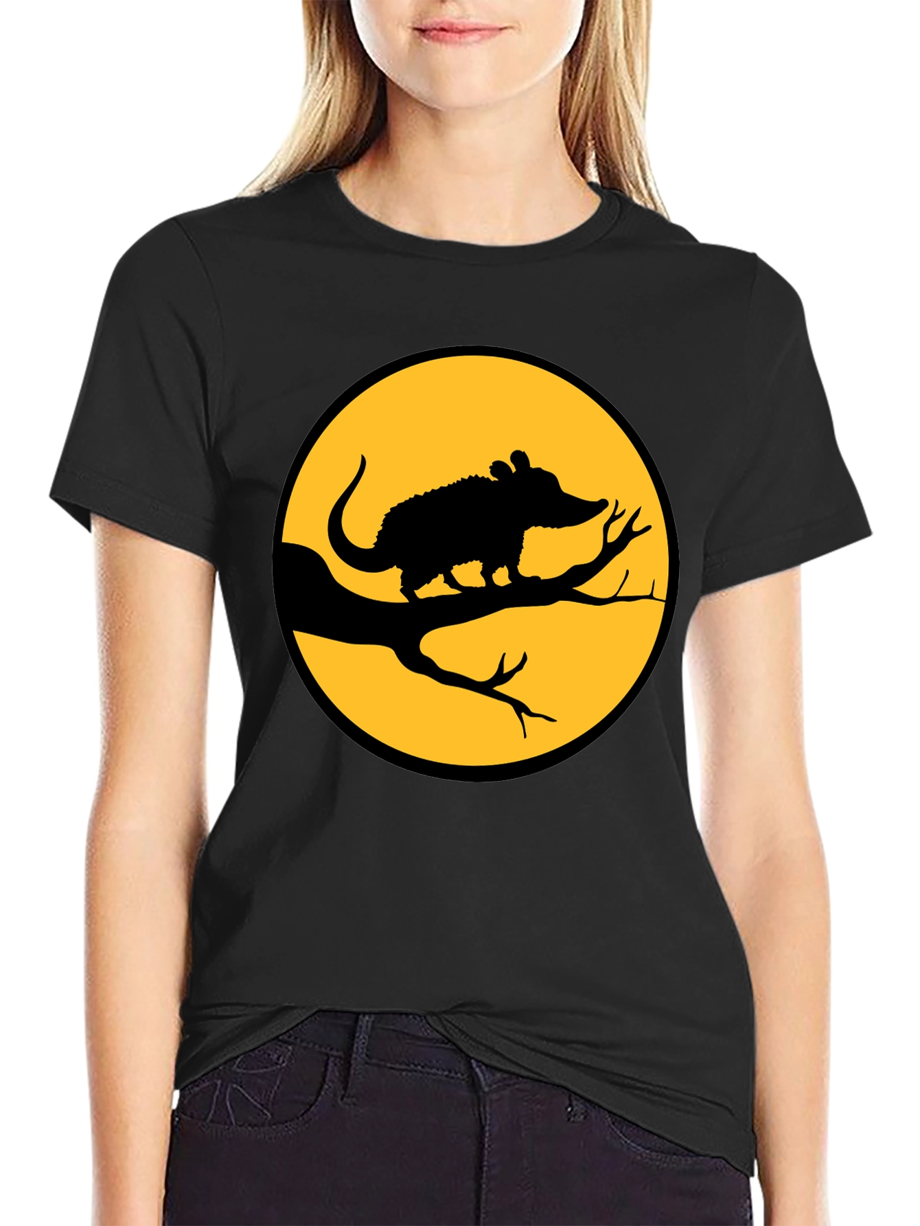 Opossum on Branch T-Shirt - Halloween Tee